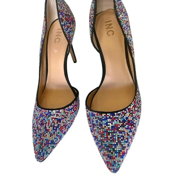 INC | Kenjay 20 Rhinestone Embellished Pointed Toe Stiletto Heels Size 11M - Picture 6 of 10